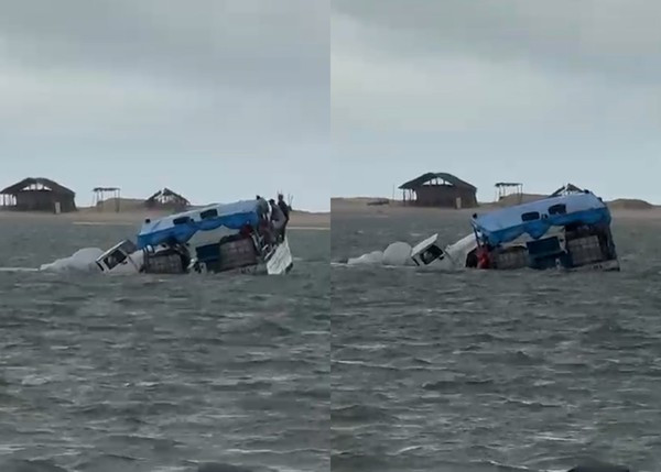 VÍDEO: Barco naufraga na região dos Lençóis Maranhenses 