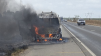Ambulância fogo na BR-135, na região metropolitana de São Luís