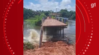 Cabeceira de ponte desaba e deixa povoados isolados na zona rural de Santa Inês, no MA